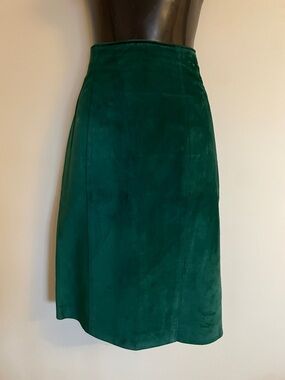 Danier Forest Green Suede Midi Skirt